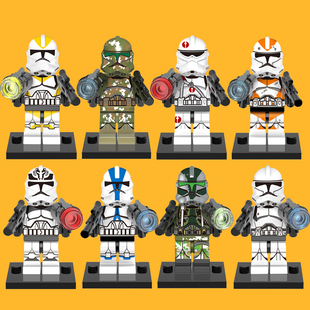 星球大战狼群克隆兵白兵暴风兵军团指挥官X0162拼装积木人仔玩具