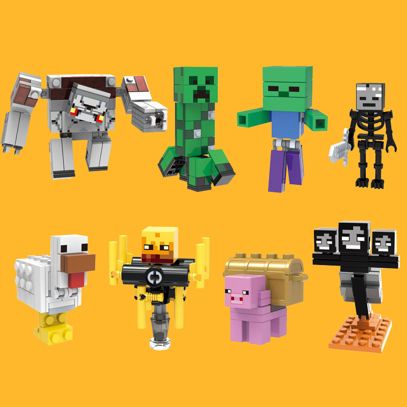 兼容乐高积木我的世界红石怪烈焰人大爬行者凋零骷髅益智拼装玩具
