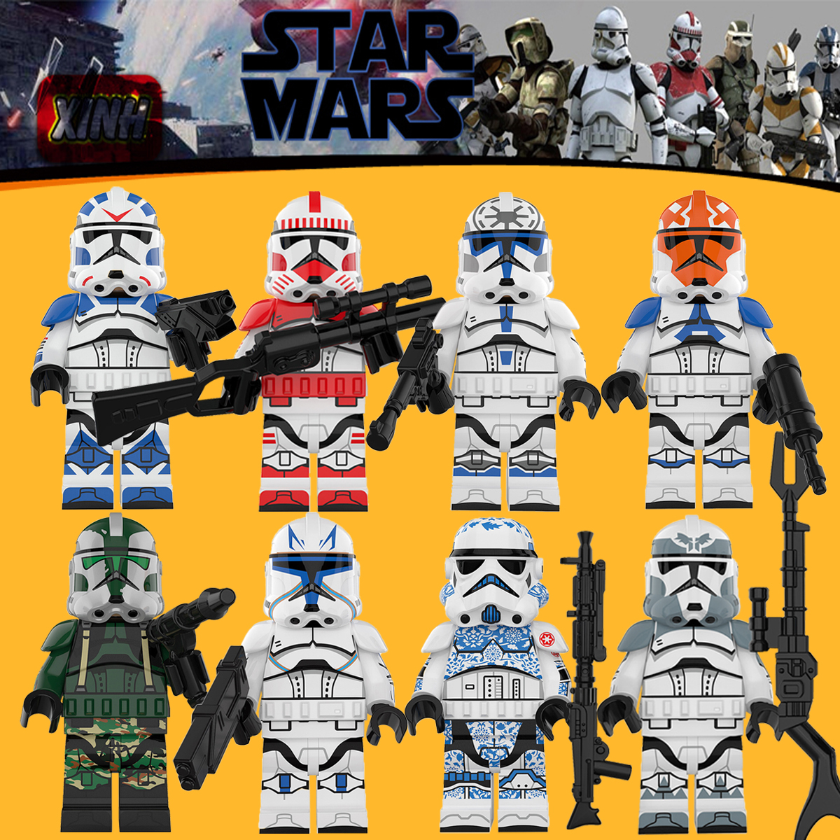 星球大战震击部队杰西克隆兵KT1042军团第三方拼装积木人仔玩具