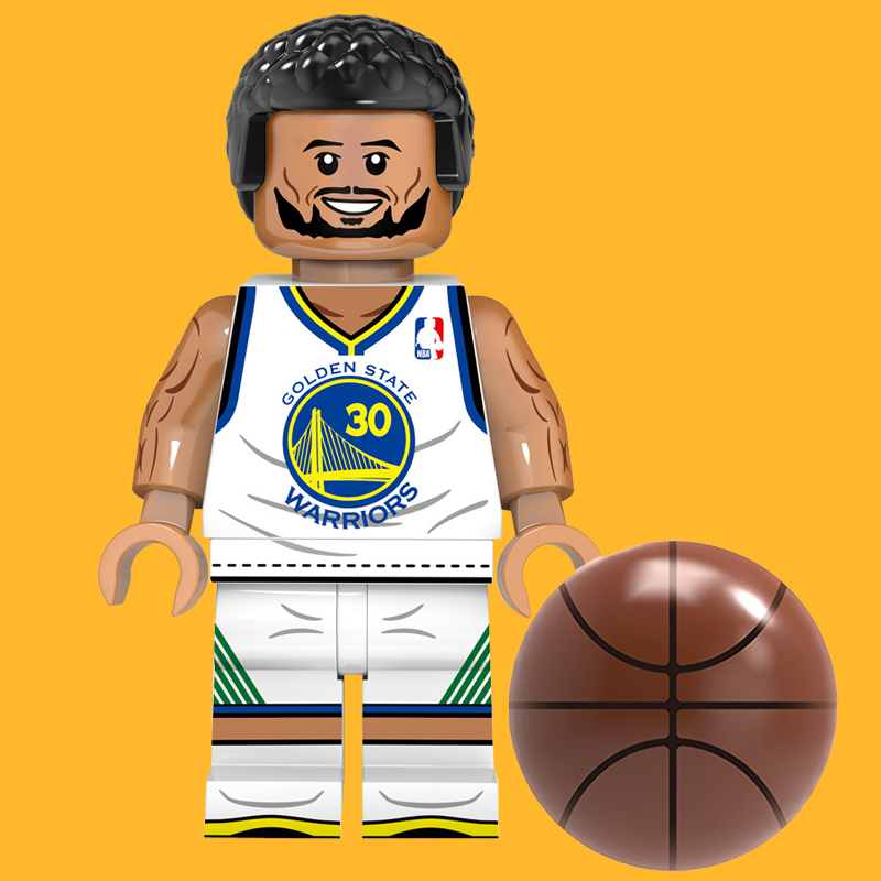 XP151库里勇士队NBA篮球第三方拼装男女孩积木人仔益智儿童玩具