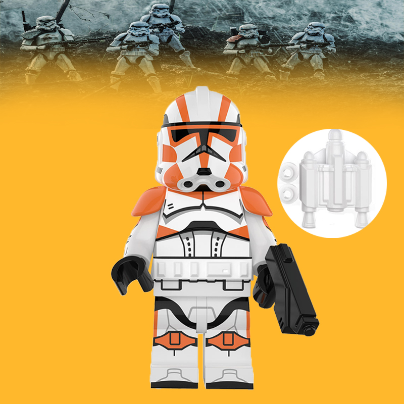 适用小颗粒星球大战XP327 332军团克隆人军队士兵拼装积木人仔
