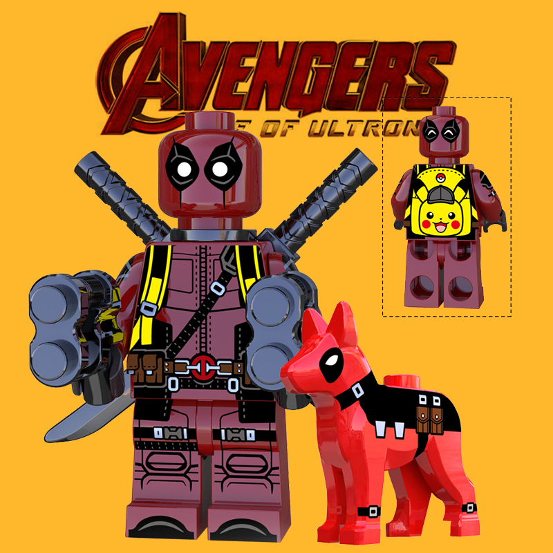 积木超级英雄死侍皮卡丘手办XP227第三方拼装人仔儿童益智玩具