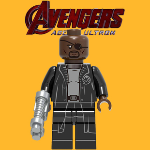 适用小颗粒复仇者联盟神盾局局长1190尼克费瑞第三方拼装积木人仔