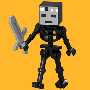 将牌B010凋零骷髅我的世界男孩第三方拼装人仔积木益智儿童玩具