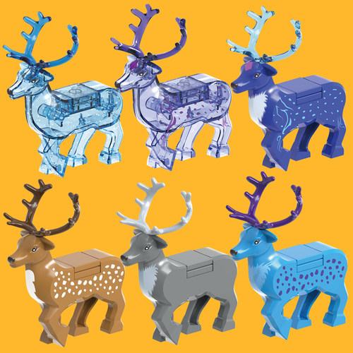 动物梦幻星空梅花鹿积木