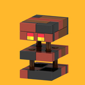 我 世界系列拼装 积木人偶大岩浆立方男孩子益智玩具礼物B045