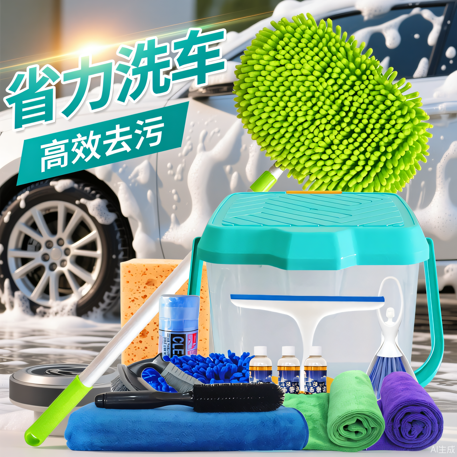 洗车拖把不伤车软毛专用洗车工具全套神器汽车用刷子擦车拖把套装