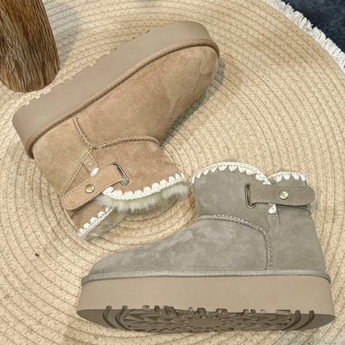 2025冬季新款民族风编织雪地靴