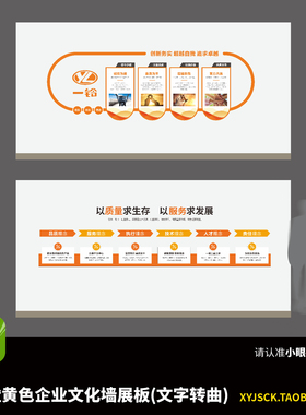 5面橙黄色企业制造业工业企业文化企业介绍展板文化墙CDR14x4文件