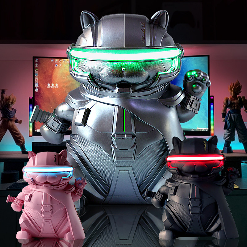 cybercity 招财猫摆件送男生日礼物异地电竞桌搭氛围灯潮玩高档劫