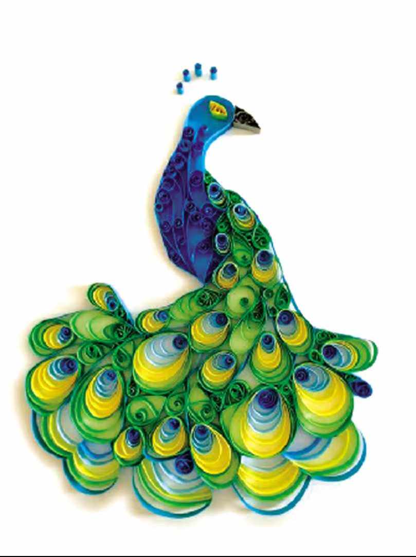 孔雀衍纸成品相框纯手工diy制作学生作业a4创意生日礼物包邮