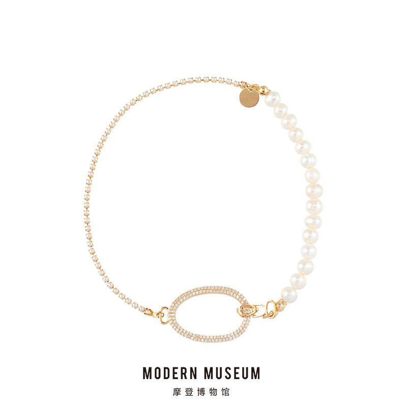 珍珠造型系列不对称项链