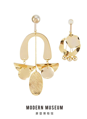 MODERNMUSEUM摩登博物馆原创设计立体几何学设计耳环不对称耳钉女
