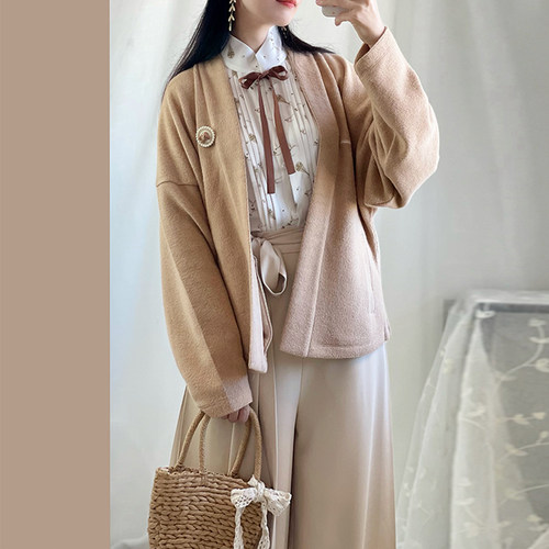 汉服飞机袖宋裤秋冬日常