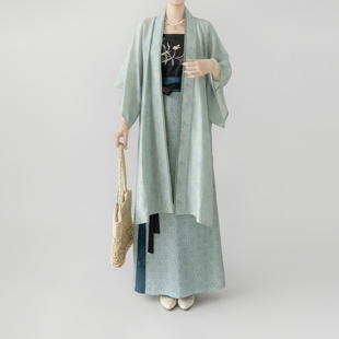 【观止织造｜竹露】宋制汉服长干寺背心旋裙吊带人棉绣花提花日常