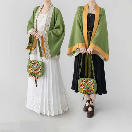 【观止织造｜绿漪】宋制明制汉服貉袖马面裙双面绿色天丝春夏日常