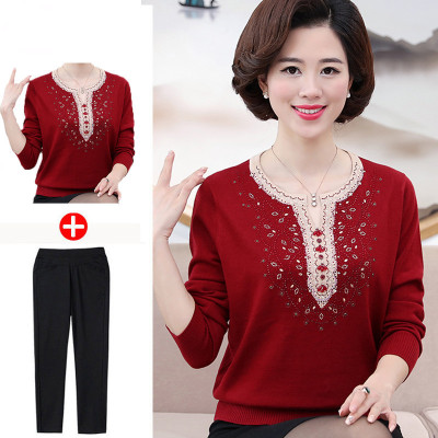 2025新款妈女装上衣服喜庆婆结婚宴礼服春秋装平时可穿红色本命年