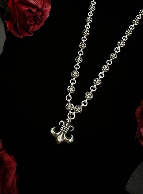 圆球链系列船锚火焰水滴十字项链重工嘻哈款不掉色