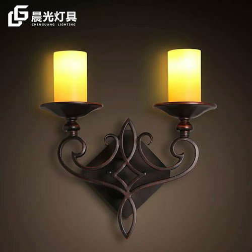 晨光美式乡村风别墅蜡烛包邮壁灯