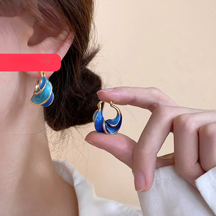 耳饰 简约银耳扣925银针小众气质高级感耳环轻奢个性 正品 扭曲时尚