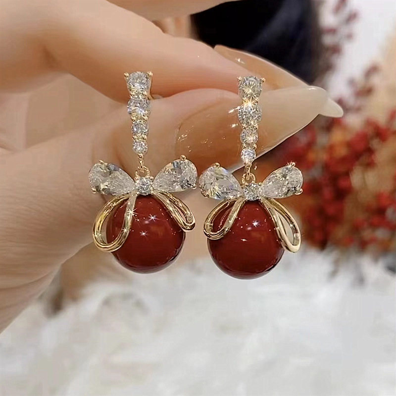 2026新款法式锆石蝴蝶结珍珠银耳环925纯银针轻奢气质新年耳钉女,珠宝/钻石/翡翠,耳饰,淘宝优惠券,粉丝福利购,淘宝优惠卷