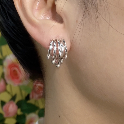 999纯银耳钉女2025高级感多层