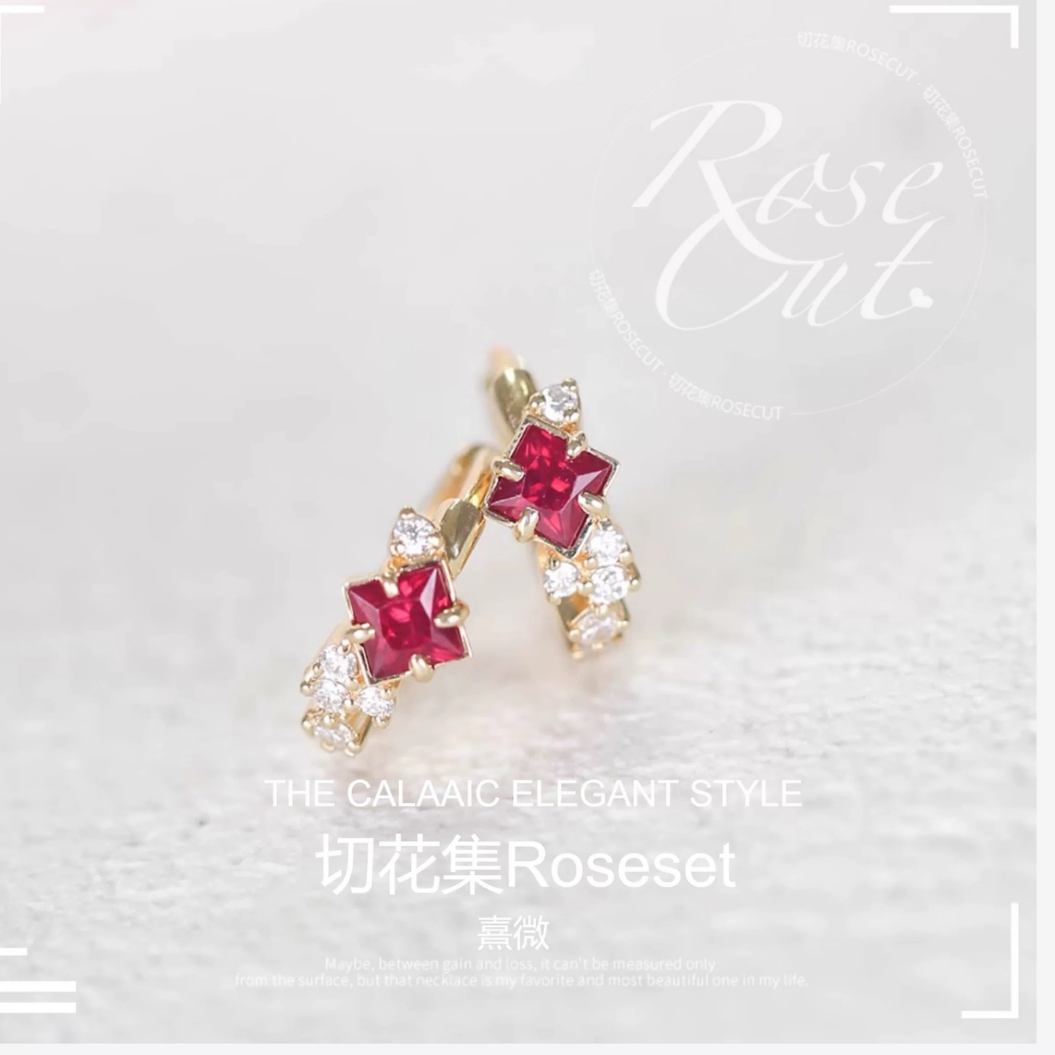 s925通体纯银镶钻耳扣