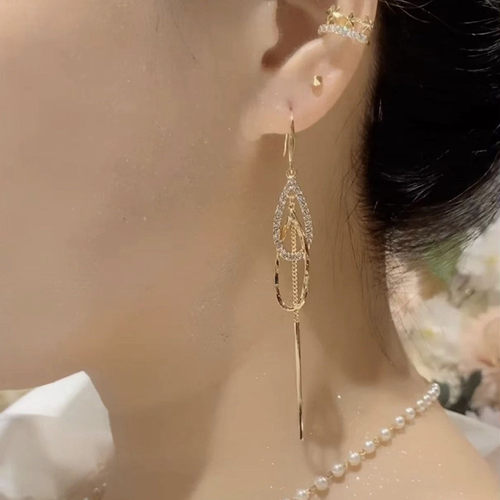 2026新款925银针不对称水滴耳环