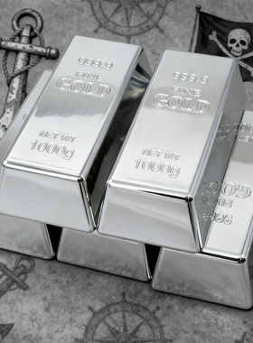 仿真假金条元宝招财金砖摆件镇纸道具儿童玩具银条金店影视展示品