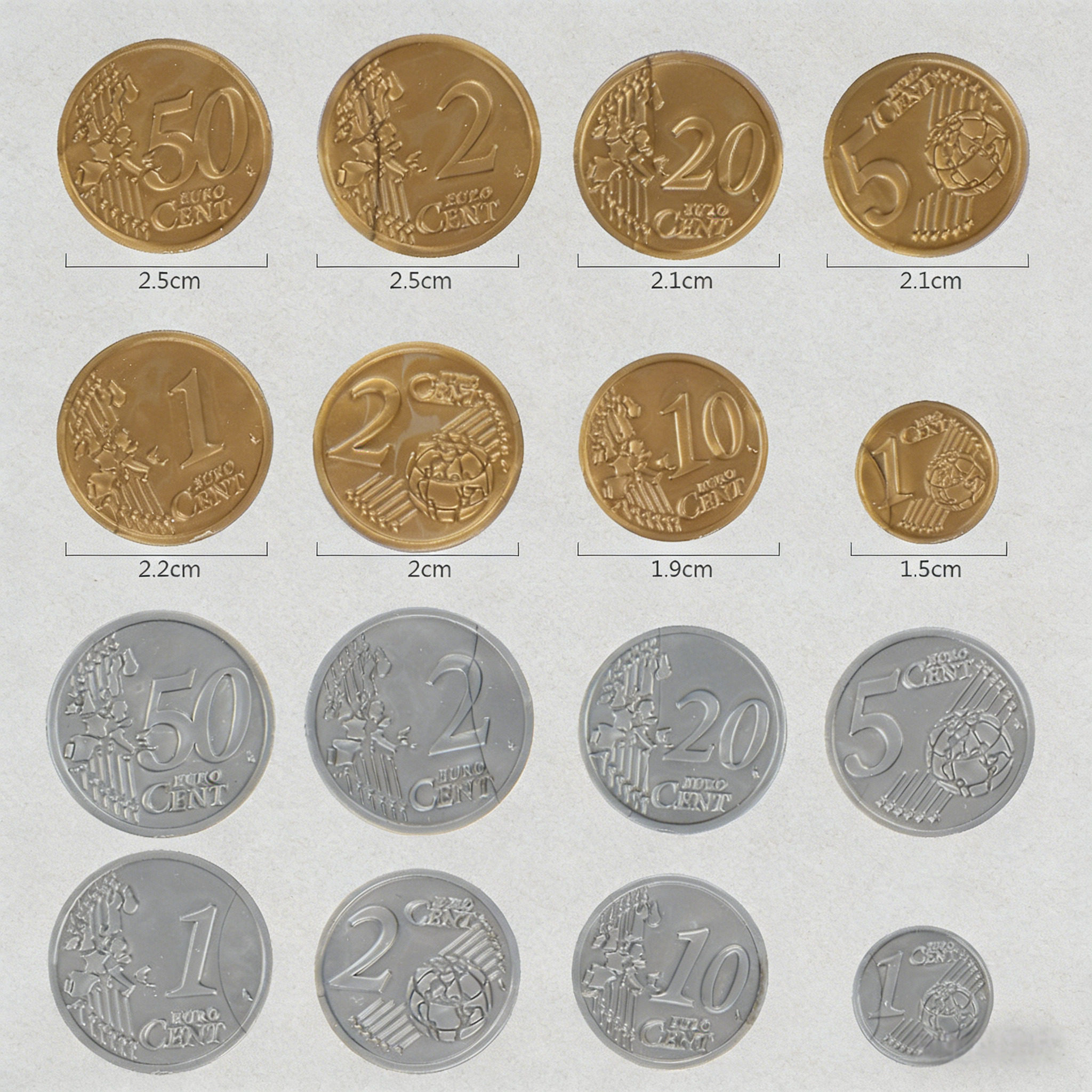 仿真欧元金币塑料美元道具币酒吧活动舞台装饰儿童玩具游戏硬钱币