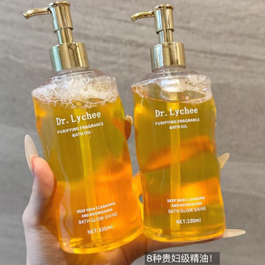 干糙皮的浴室C位...英国Dr.Lychee净澈香氛沐浴油沐浴露留香330ML