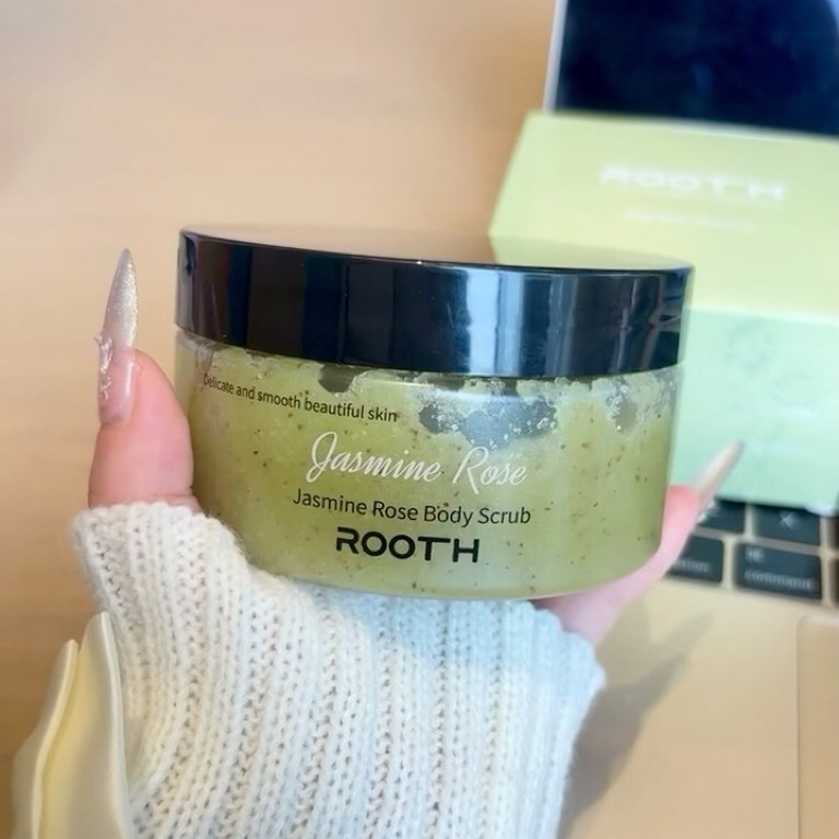 全身滑到上瘾~ROOTH茉莉玫瑰身体磨砂膏250g沐浴露