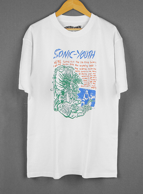 Sonic Youth音速青年摇滚乐队宽松印花圆领休闲美式短袖男女T恤