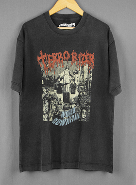 Terrorizer World Downfall死亡金属碾核短袖水洗复古纯棉男T恤
