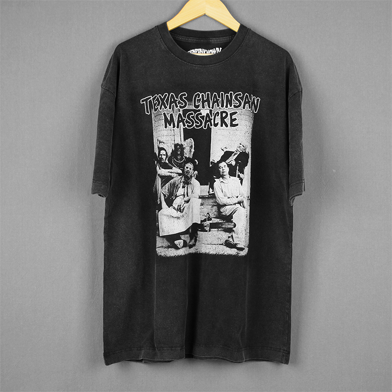 德州电锯杀人狂水洗纯棉短袖T恤