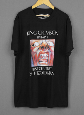 King Crimson深红之王T恤前卫摇滚乐队周边潮流男女短袖纯棉T恤