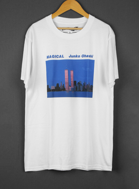 Junko Ohashi Magical大桥纯子双子塔白色纯棉圆领短袖男女Shirt