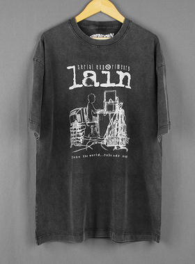 玲音 Serial Experiments Lain 短袖T恤纯棉水洗休闲长袖T-Shirt