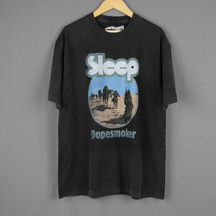 T恤 石人厄运金属摇滚欧美乐队小众水洗宽松短袖 Sleep Dopesmoker