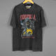 休闲纯棉复古水洗长袖 哥斯拉Godzilla短袖 T恤怪兽特摄美式 Shirt