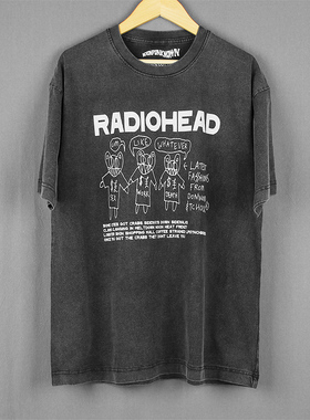 Radiohead Whatever电台司令摇滚乐队纯棉水洗宽松休闲短袖T恤