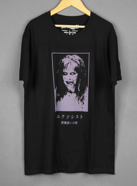 驱魔人The Exorcist恐怖电影纯棉短袖美式休闲正肩印花男圆领T恤