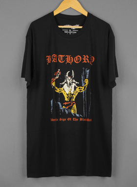 Bathory黑金属乐队短袖纯棉水洗长袖圆领Burzum Venom日常男T恤