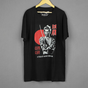 Shirt 切腹Harakiri仲代达矢罗生门七武士电影短袖 纯棉剑戟印花T