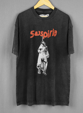 Suspiria阴风阵阵阿基多意大利恐怖电影短袖纯棉水洗美式休闲T恤