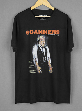 夺命凶灵Scanners短袖扫描者邪典复古Y2K风格小众复古纯棉男T恤