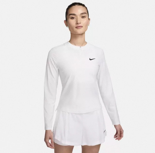 耐克运动服女2024秋季新款李娜同款澳网网球长袖半拉链FV0258速干