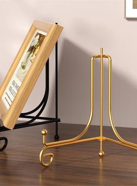 盘子支架展示架钟表托架盘架相框证书架托简约装饰圆瓷盘铁艺架子