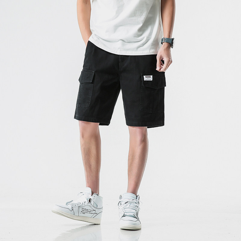 夏季日系工装短裤男多口袋潮休闲宽松大码五分中裤刺绣8126P45,男装休闲裤,电商A128
