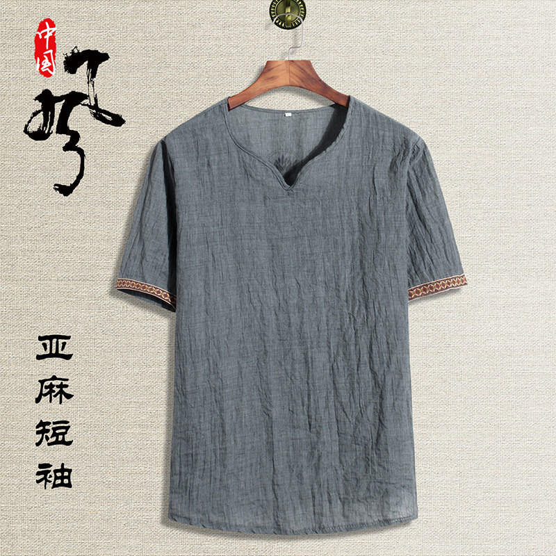 量大有差价跑量特P18风棉麻T恤夏季短袖TX01-特P18图片